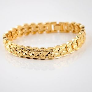 【送料無料】ブレスレット　アクセサリ―　ブレスレットチェーンｋイエローゴールドリンクファッションジュエリーホットmenwomen bracelet chain 18k yellow gold filled 8watch link fashion jewelry hot