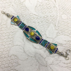 【送料無料】ブレスレット　アクセサリ―　チベットシルバービンテージハンドメイドブレスレットkab17 tibetan silver womens vintage handmade bracelet
