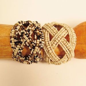 【送料無料】ブレスレット　アクセサリ―　ハンドメイドビーズジェーンカフブレスレットセットset of 2 wide handmade beaded braided jane cuff bracelet free shipping