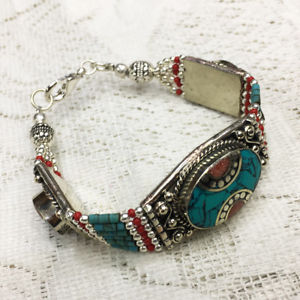 【送料無料】ブレスレット　アクセサリ―　アンティークネパールチベットターコイズラピスブレスレットkab20 antique nepali tibetan turquoise amp; lapis bracelet 13,075円