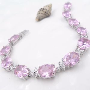 【送料無料】ブレスレット　アクセサリ―　ブレスレットチェーンｋホワイトゴールドグランプリリンクローズbracelet chain rose oval stone quartz 18k white gold gp link