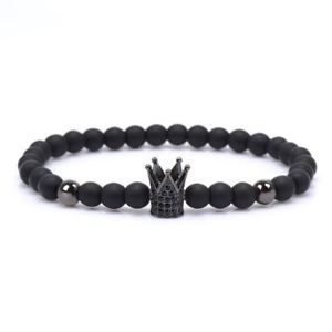 【送料無料】ブレスレット　アクセサリ―　ブランドブレスレット2018 brand trendy imperial crown charm bracelets men natural stone stone bea