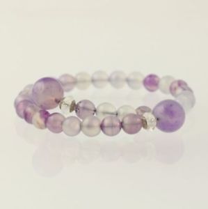 【送料無料】ブレスレット　アクセサリ―　ビーズラップブレスレットスターリングシルバークリスタルクリア beaded wrap bracelet sterling silver purple agate amp; clear crystal quartz