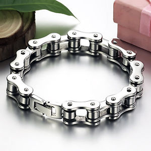 【送料無料】ブレスレット　アクセサリ―　リンクチェーンステンレスジュエリーメンズブレスレットgood quality bicycle link chain stainless steel jewelry mens bracelet 12mm wide