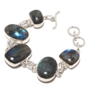 【送料無料】ブレスレット アクセサリ― 925スターリングnatural labradoriteジュエリーnatural labradorite gift blue fire 925 sterling silver plated bracelet jewelry