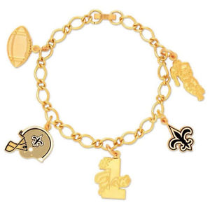 【送料無料】ブレスレット　アクセサリ―　ウィンニューオーリンズクラムシェルブレスレットwincraft nfl orleans saints bracelet with charms clamshell