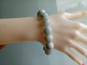 【送料無料】ブレスレット　アクセサリ―　ビルマビーズブレスレットnatural burmese jadeite 13mm round bead elastic jewelry jade gems bracelet