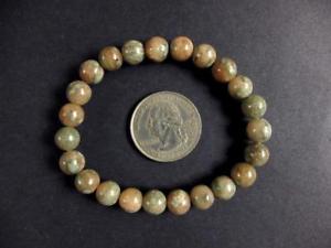 【送料無料】ブレスレット　アクセサリ―　ブレスレットグリーンヒョウジャスパーミリラウンドビーズストレッチbracelet green leopard skin jasper 8mm round beads stretch ll01