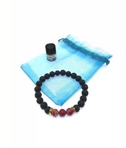 【送料無料】ブレスレット　アクセサリ―　ヒーリングブレスレットrustic red healing natural lava stone with essential oil bracelet