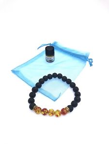 【送料無料】ブレスレット　アクセサリ―　オレンジエッセンシャルオイルブレスレットamber healing natural lava stone with essential oil bracelet
