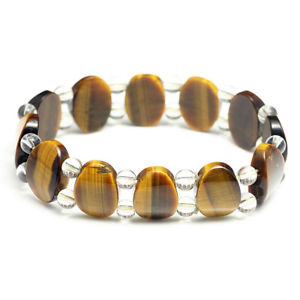 【送料無料】ブレスレット　アクセサリ―　tigerseyeブレスレット11x16mm7クオーツb613tigers eye bracelet oval 11x16mm beaded 7 quartz yellow natural crystal b613
