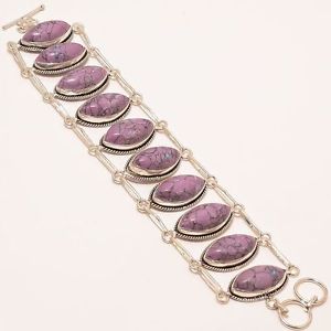 【送料無料】ブレスレット アクセサリ― ターコイズジュエリーブレスレットcharming purple turquoise gemstone handmade jewelry bracelet 78 b125