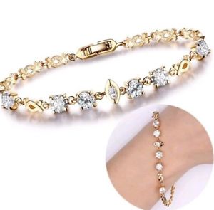 【送料無料】ブレスレット　アクセサリ―　スワロフスキークリスタルブレスレットclassy chic women charms swarovski crystal gold filled bracelet for women