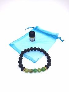 【送料無料】ブレスレット　アクセサリ―　キングgreen king stone healing natural lava stone with essential oil bracelet