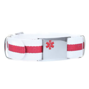 【送料無料】ブレスレット　アクセサリ―　ブレスレットホワイトキャンバスストラップブランクmyiddr medical alert id bracelet, white amp; red canvas strap, blank, clearance 12,735円