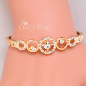 【送料無料】ブレスレット　アクセサリ―　デフェンデアローズゴールドクリスタルas de50885 feng frauen der dame rose gold farbe loschen kristall frau plattie