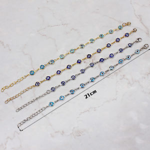 【送料無料】ブレスレット　アクセサリ―　デメタas de37003 augengoldkette blau hellblau ubel perle deauen zink legierung meta