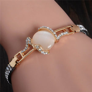 【送料無料】ブレスレット　アクセサリ―　デas de39519 feine 1pc goldfarben katzenauge stein klassiker deauen zink legierun
