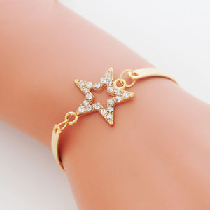 【送料無料】ブレスレット　アクセサリ―　クリスタルスターブレスレットビンテージas fr34734 feng crystal star charm bracelets pour femmes vintage en alliage de