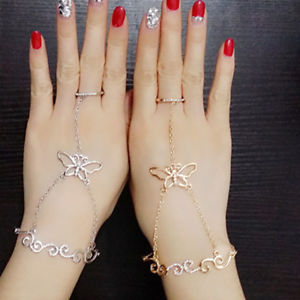 【送料無料】ブレスレット　アクセサリ―　デクリスタルスレーブリングas de37992 kristall schmetterling slave kettenverbindungs finger ring zink legi