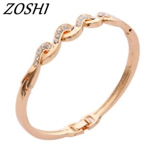 【送料無料】ブレスレット　アクセサリ―　ローズジルコンブレスレットレas fr32706 couleur or rose zircon bracelets pour les femmes en acier inoxydable