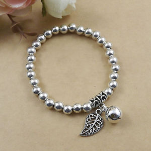 【送料無料】ブレスレット　アクセサリ―　アルジェントストレッチブレスレットビンテージsm fr81533 elle de couleur argent elastique stretch bracelets perles vintage