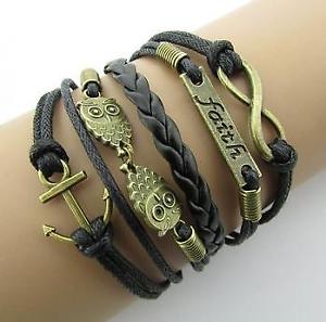 【送料無料】ブレスレット　アクセサリ―　デリーベas de36145 flugel weinleseeule grobe 8 liebe doppel unendlich zink legierung ac
