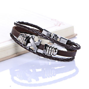 【送料無料】ブレスレット アクセサリ― デクロイツレーダーas de32309 handgemachte 2016 kreuz charm geflochtene manner pu leder zink legie