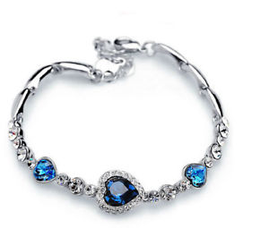【送料無料】ブレスレット　アクセサリ―　デヘルツシャルムas de34756 nette deauen blauer kristallrhinestone herz charme edelstahl, zink l