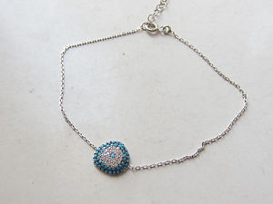 【送料無料】ブレスレット　アクセサリ―　スターリングシルバートルコターコイズトパーズブレスレット925 sterling silver turkish evil eye handmade turquoise topaz bracelet