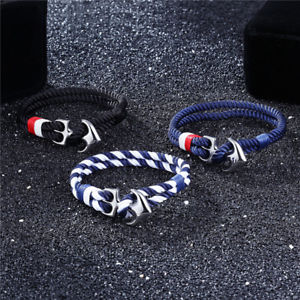 【送料無料】ブレスレット　アクセサリ―　アンカーブレスレットロープチェーンブレスレットオスanchor bracelets men charm nautical survival rope chain paracord bracelet male