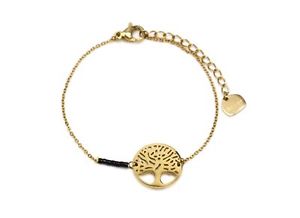 【送料無料】ブレスレット　アクセサリ―　pbc2509fチェーンbc2509ffine chain bracelet with circle charm tree of life gold steel and p