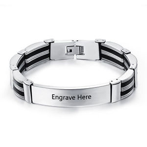 【送料無料】ブレスレット　アクセサリ―　カスタムメッセージブレスレットブレスレットcustom free engraving emergency medical id message bracelet id name bracelet