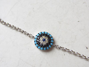 【送料無料】ブレスレット　アクセサリ―　トルコ925スターリングturkishamber turquoise 925 sterling silver turkish evil eye bracelet chain