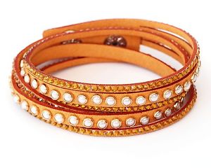 【送料無料】ブレスレット　アクセサリ―　ラインストーンブラウンラップブレスレットホワイトブレスレット wrap bracelet with rhinestones mustardbrown beaded white bracelet