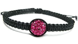 【送料無料】ブレスレット　アクセサリ―　ブレスレットボールフクシアピンクマクラメ 1522cm bracelet ball rhinestones fuchsiapink adjustable macrame