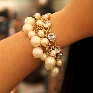【送料無料】ブレスレット　アクセサリ―　ラインストーンロケットヴィンテージオリジナルct4classic pearl rhinestone bracelet retro vintage original ct4 wedding evening 13,075円