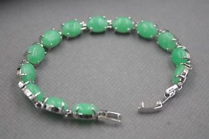 【送料無料】ブレスレット　アクセサリ―　ファッショングランプリオーバルリンクブレスレット fashion gp alloy green chalcedony womens oval link bracelet 74inch