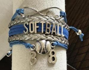 【送料無料】ブレスレット　アクセサリ―　パーソナライズインフィニティソフトボールブレスレットpersonalized infinity softball bracelet