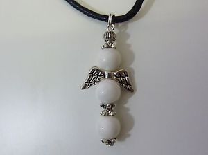 【送料無料】ブレスレット　アクセサリ―　エンジェルクロスペンダントチベットシルバーangel cross pendant 8 mm white jade amp; tibet silver