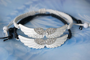 【送料無料】ブレスレット　アクセサリ―　カップルブレスレットブレスレットホワイトブレスレットcouple bracelet ,adjustable bracelet,angel wings white bracelet