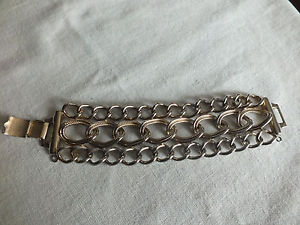 【送料無料】ブレスレット　アクセサリ―　ブレスレット7 lg x 134uniquebeautiful clasp bracelet light gold silver tone 7 lg x 1 34 wide unique