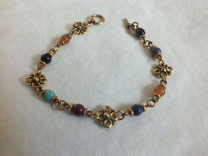 【送料無料】ブレスレット　アクセサリ―　トグルクラスプブレスレットゴールドトーンカラフルビーズ×ニースbeautiful toggle clasp bracelet gold tone colorful beads 14 w x 7 long nice