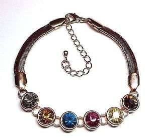 【送料無料】ブレスレット　アクセサリ―　ガラスローズゴールドブレスレットエクステンダーチェーンmulticolored glass rose goldfinished 712 bracelet w 214 extender chain