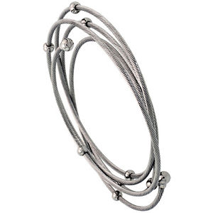 【送料無料】ブレスレット　アクセサリ―　ステンレススチールケーブルブレスレットビーズstainless steel cable 2 mm bracelet often, w4 mm beads amp; 5 mm