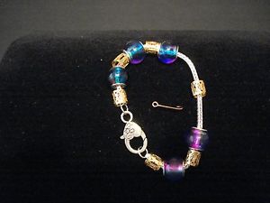 【送料無料】ブレスレット　アクセサリ―　ラズベリーグラデーションブレスレットハートロブスタークラスプdecorative bright blueraspberry gradient european bracelet heart lobster clasp