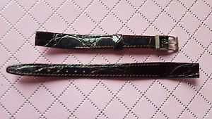 【送料無料】ブレスレット　アクセサリ―　レザーウォッチストラップクロコダイルブラウンleather watch strap crocodile brownfor coves soudees 10mm refd30