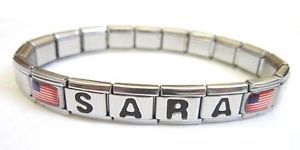 【送料無料】ブレスレット　アクセサリ―　イタリアロゴアメリカアメリカブレスレットitalian bracelet letter name with logo flag american usa
