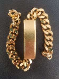 【送料無料】ブレスレット　アクセサリ―　goldtonegoldtone mens initial bracelet