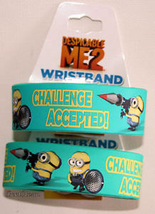 【送料無料】ブレスレット　アクセサリ―　2ゴムブレスレットユニバーサルスタジオdespicable me 2 movie rubber bracelet minion challenge accepted universal studio